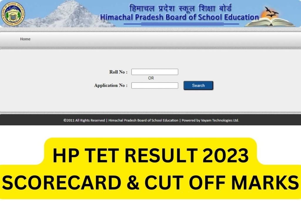 HP TET Result 2023, hpbose.org Scorecard, Cut Off and Merit List