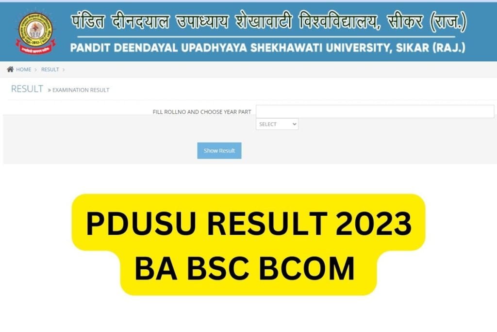 पीडीयूएसयू परिणाम 2023, शेखावाटी विश्वविद्यालय बीए बीएससी बीकॉम भाग 1, 2, 3 @ shekhauni.ac.in