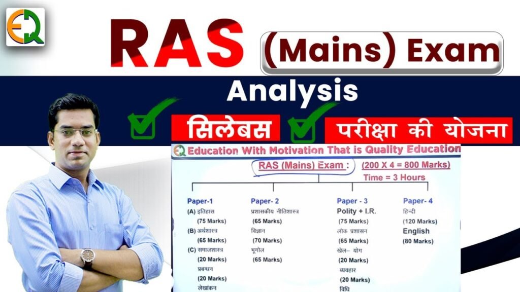 RAS (Mains) Exam Analysis 1-Plan of the exam 2-Syllabus ✍️✍️ Narendra Sir| Quality Education #RAS