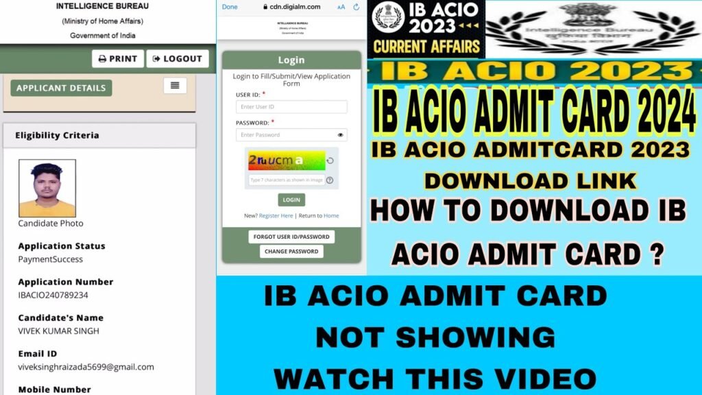 IB ACIO ADMIT CARD 2024 download link | ib acio current affairs | ib acio admit card download 2024 |