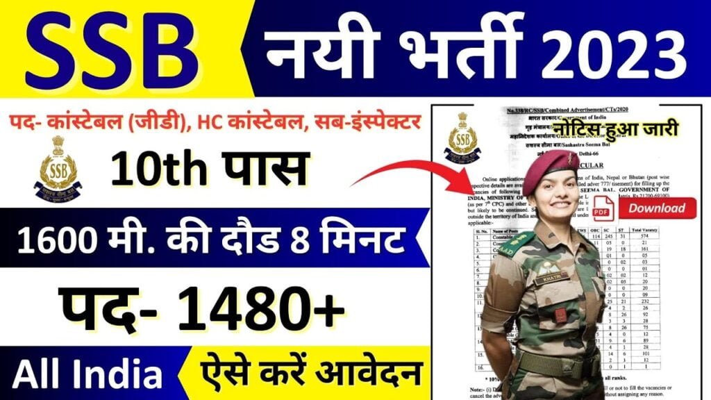 Join Sashastra Seema Bal | SSB Vacancy 2023 | SSB Recruitment 2023 Apply Online | 1480+ Full Details