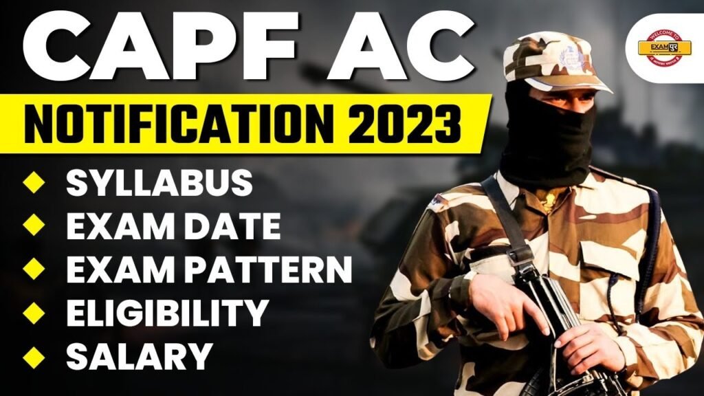 CAPF AC NOTIFICATION 2023 | SYLLABUS/ EXAM DATE/ EXAM PATTERN/ ELIGIBILITY/ SALARY | DEEPENDRA SIR